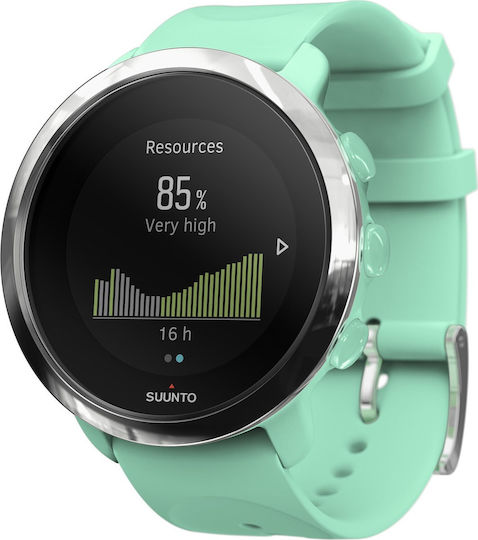 Suunto 3 Fitness Stainless Steel 43mm Waterproof Smartwatch with Heart Rate Monitor (Ocean)