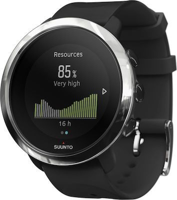 Suunto 3 Fitness Stainless Steel 43mm Waterproof Smartwatch with Heart Rate Monitor (Silver)