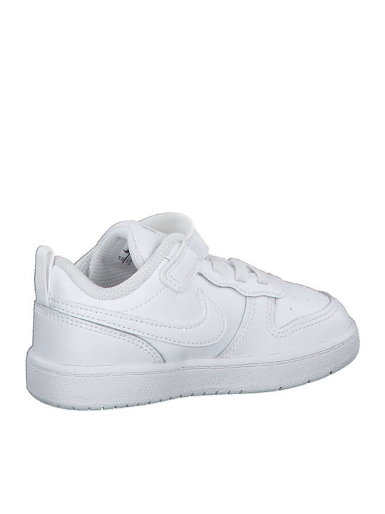 Court Borough Low 2 Kids Sports Shoes With Hoop & Loop Closure White