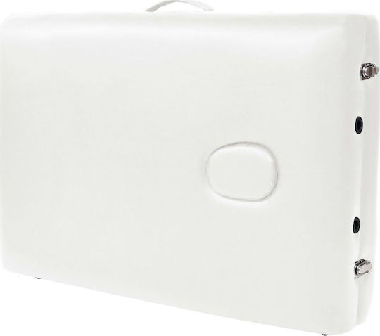 vidaXL Wooden Portable/Folding White Massage and Physiotherapy Bed 190x66cm 2 Positions with 10 cm thickness.