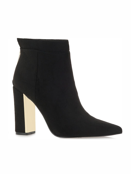 Exe Patricia 966 Women's Suede High Heel Ankle Boots Black