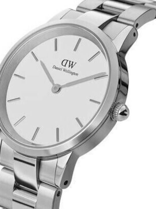 Daniel Wellington Iconic Link Γυναικείο Ρολόι 32mm Μπαταρίας με Ασημί Μεταλλικό Μπρασελέ
