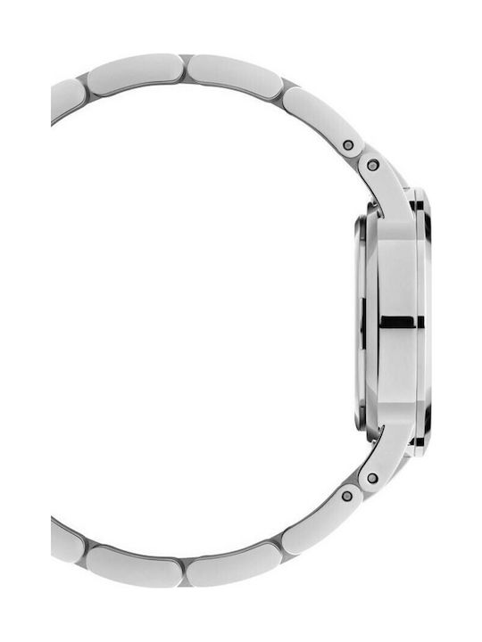 Daniel Wellington Iconic Link Γυναικείο Ρολόι 36mm Μπαταρίας με Ασημί Μεταλλικό Μπρασελέ