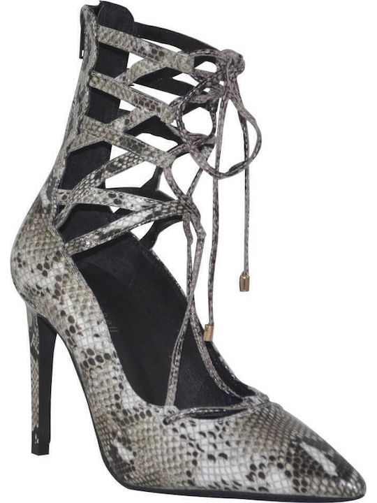 Jeffrey Campbell Hierro Suede Μυτερές Γόβες με Τακούνι Στιλέτο Animal Print Γκρι Jeffrey Campbell Hierro Suede Μυτερές Γόβες με Τακούνι Στιλέτο Animal Print Γκρι