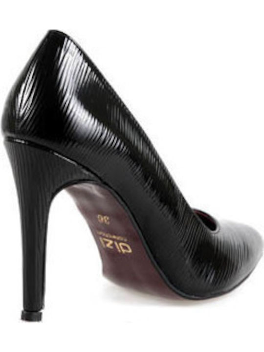 Pointed Toe Stiletto Black High Heels 1103 Black
