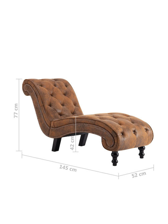 Vintage Recliner Chesterfield Kunstleder Braun L145xW52xH77cm