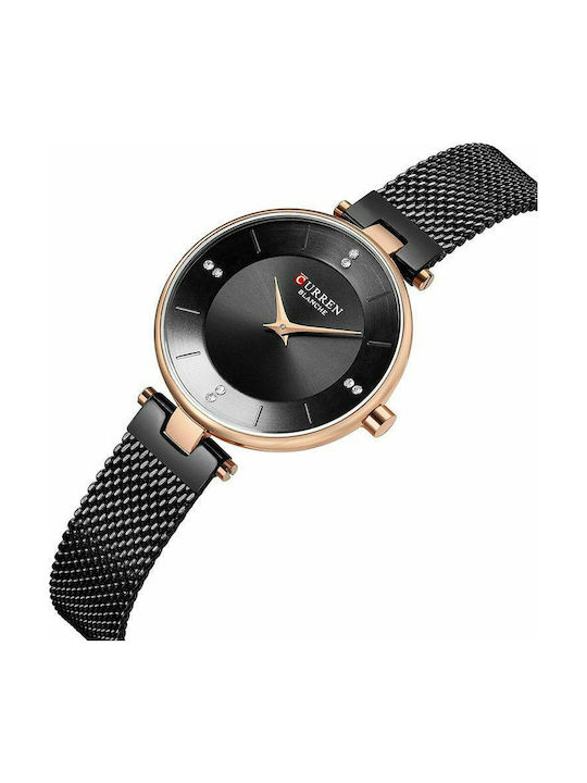 Curren Watch with Black Metal Bracelet