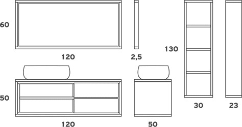 Open 120 Σετ Μπάνιου με Νιπτήρα, Καθρέπτη και Στήλη Zebis - Skroutz.gr