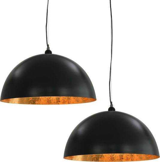 vidaXL Hängelampe Schwarz Glocke mit Fassung E27 50x24.5cm.