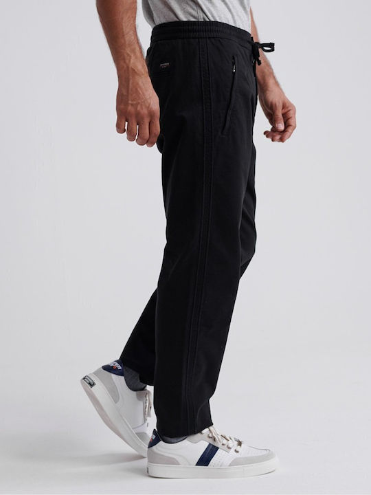 Edit Drawstring Παντελόνι σε Tapered Γραμμή Μαύρο