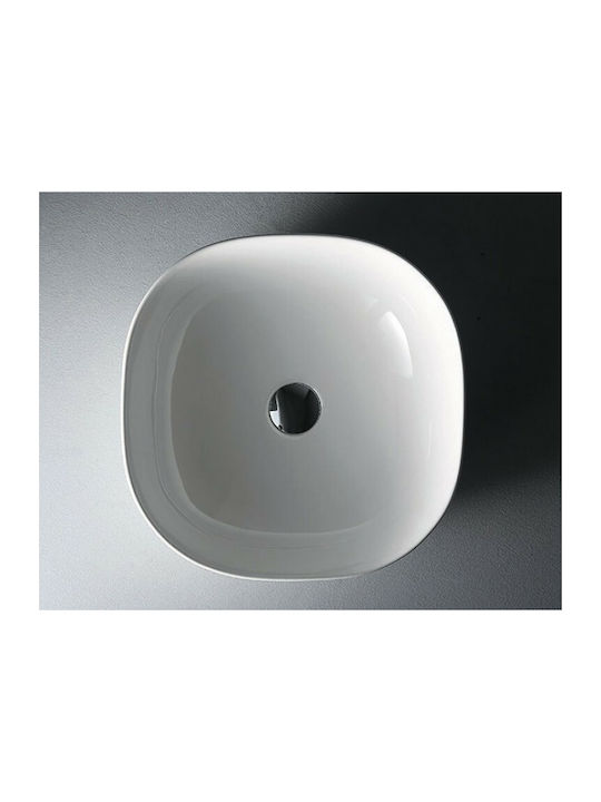 Karag Aufgesetztes Waschbecken Porzellan 41x41x15cm Weiß