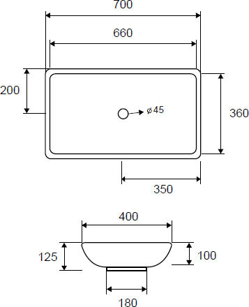 Karag Επικαθήμενος Νιπτήρας Πορσελάνης 70x40x12.5cm Λευκός Karag Επικαθήμενος Νιπτήρας Πορσελάνης 70x40x12.5cm Λευκός