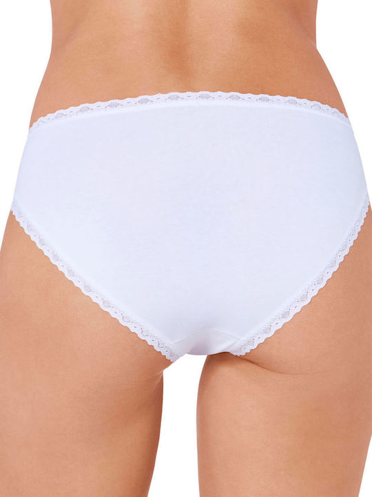24/7 Tai Βαμβακερά Γυναικεία Slip 3Pack με Δαντέλα Λευκά