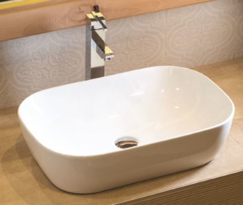 Karag Επικαθήμενος Νιπτήρας Πορσελάνης 60x39x14.5cm Λευκός Karag Επικαθήμενος Νιπτήρας Πορσελάνης 60x39x14.5cm Λευκός