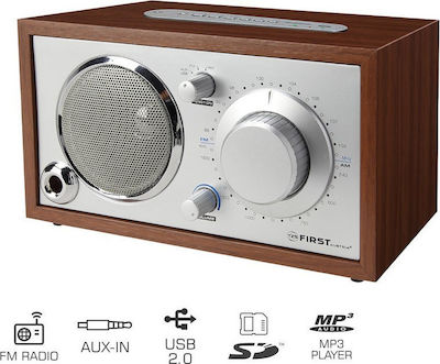 First Austria FA-1907-2 Tabletop Radio Electric with USB Brown