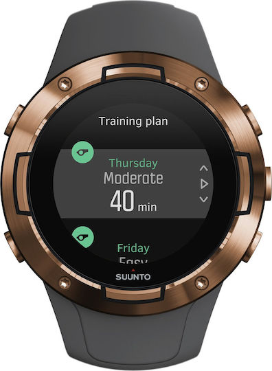 Suunto 5 Неръждаема стомана 46мм Водоустойчив Смартчасовник с Пулсомер (Graphite Copper)