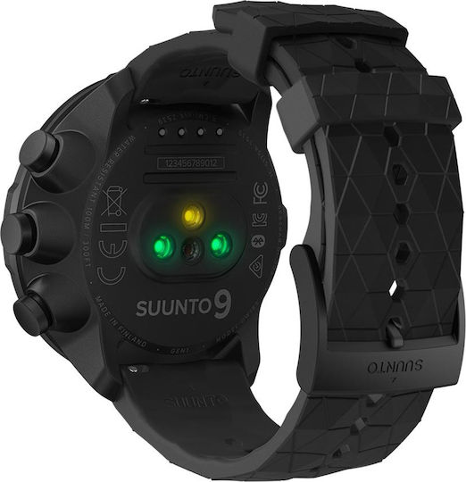 Suunto 9 Baro Stainless Steel 50mm Waterproof Smartwatch with Heart Rate Monitor (Titanium Black)