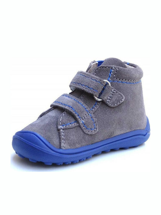 Anatomic Leather Kids Boots with Hoop & Loop Closure Grey