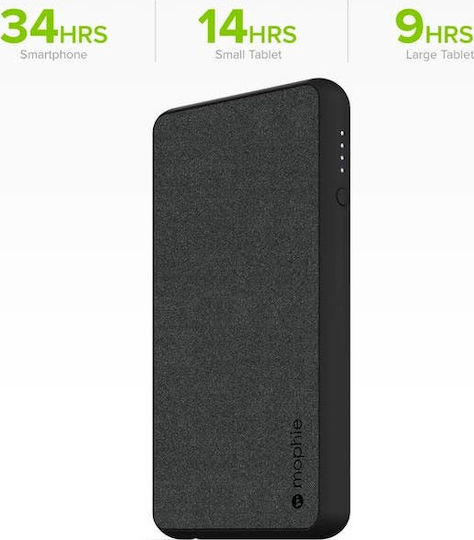 Mophie Powerstation Plus XL Fabric 10000mAh with USB-A Port Black