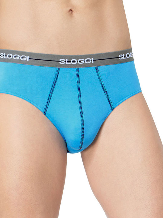 Sloggi Start Midi Men's Monochrome Briefs Black / Grey / Ciel 3Pack