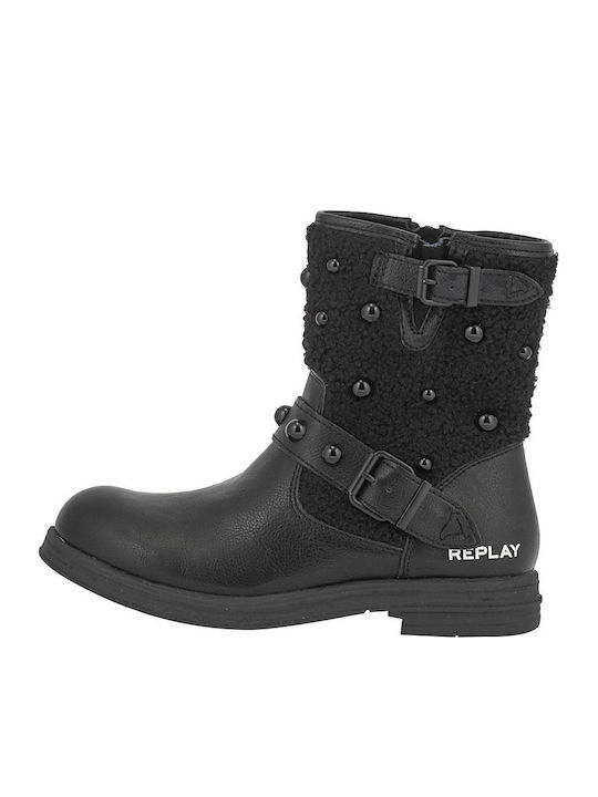 Replay Kids Combat Boots Black