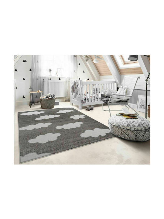 Newplan 8690E Παιδικό Χαλί Σύννεφα Γκρι 80x150cm