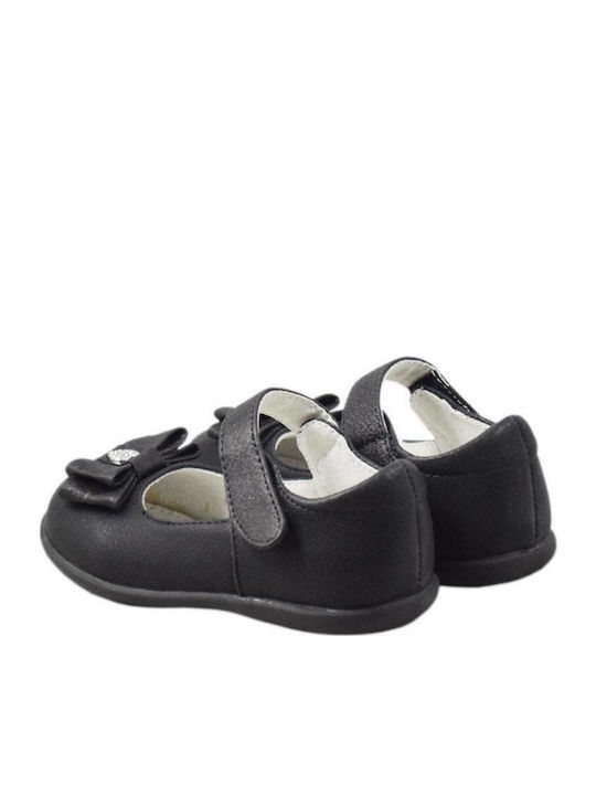 Kids Ballerinas Veronica 135 with Hoop & Loop Closure Black