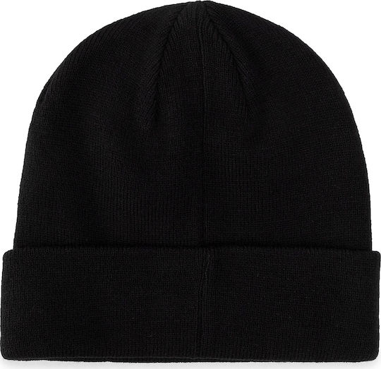 Label Beanie Ανδρικός Σκούφος Πλεκτός σε Μαύρο χρώμα