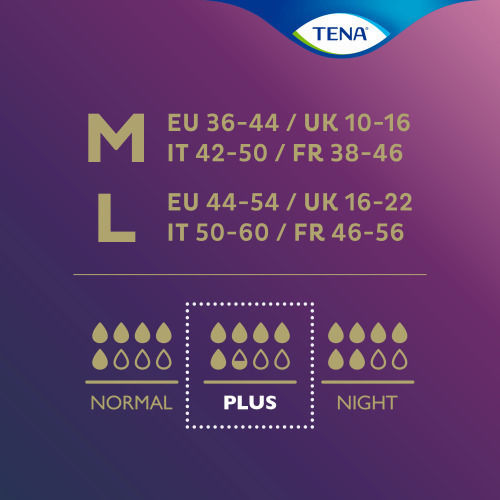Tena Silhouette High Waist Plus Incontinence Underwear Medium Beige 12pcs