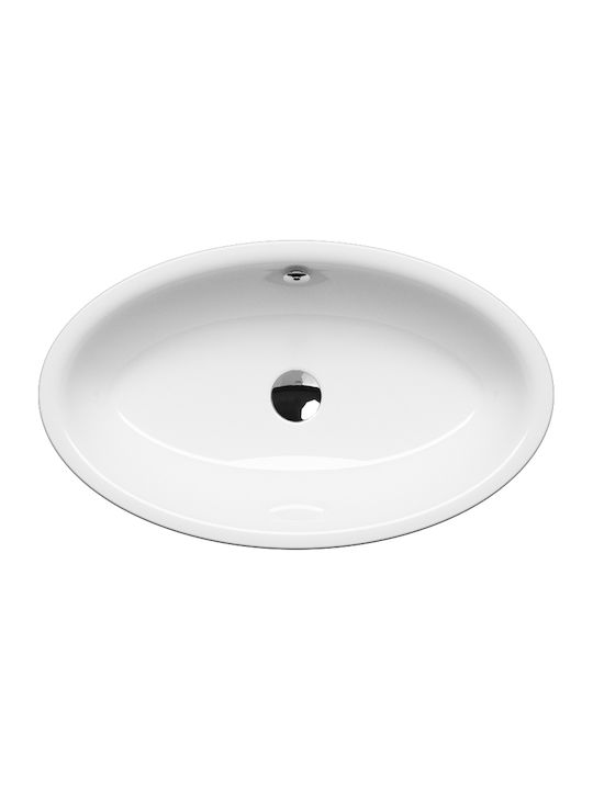 GSI Sand Επικαθήμενος Νιπτήρας Πορσελάνης 70x42x15cm Λευκός