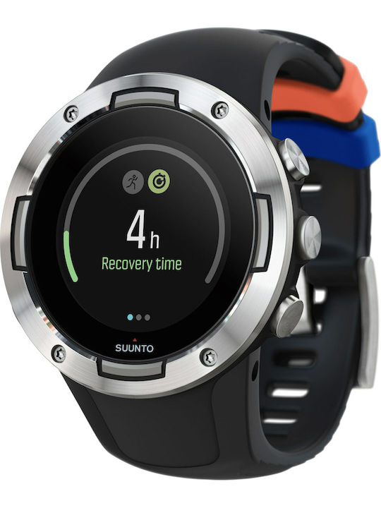 Suunto 5 Stainless Steel 46mm Αδιάβροχο Smartwatch με Παλμογράφο (Black Steel)