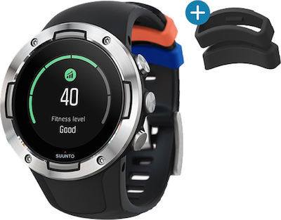Suunto 5 Stainless Steel 46mm Waterproof Smartwatch with Heart Rate Monitor (Black Steel)
