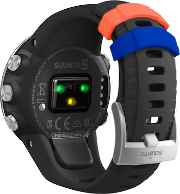 Suunto 5 Stainless Steel 46mm Waterproof Smartwatch with Heart Rate Monitor (Black Steel)