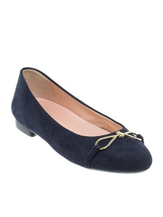 Mourtzi Suede Ballerinas Navy Blue