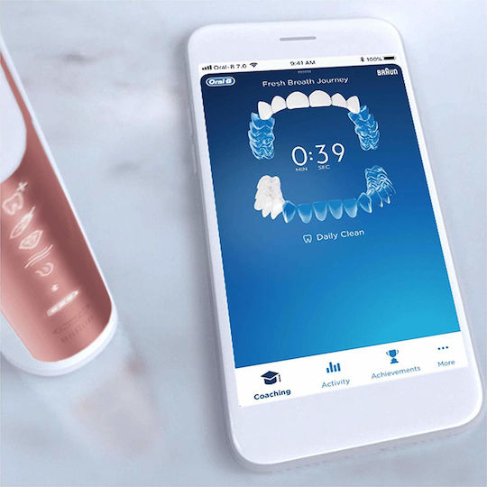 Oral-B Genius X 20000 Luxe Edition Electric Toothbrush with Timer, Pressure Sensor, and Travel Case Rose Gold