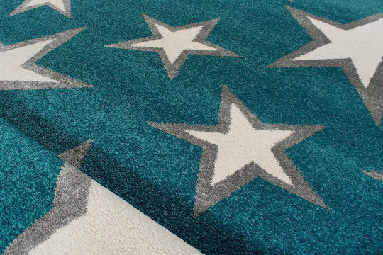 Polcarpet Kids Synthetic Rug 1589 Stars 200x290cm Turquoise