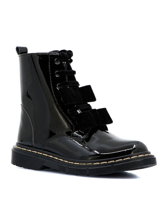 PAPISTAS KIDS BOOTS WITH SYNTHETIC PATENT LEATHER FOR GIRL