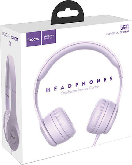 Hoco W21 Graceful Charm Cu fir On Ear Căști Violet