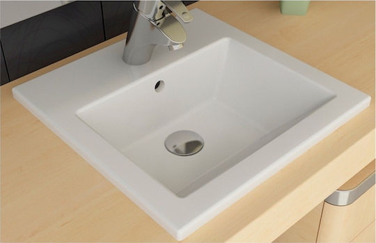 Serel Ένθετος Νιπτήρας Πορσελάνης 42x42x14cm Λευκός