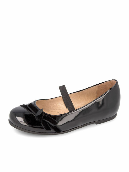 Garvalin Kids Anatomic Ballerinas Μπαλαρίνες Λουστρίνι with Elastic Strap Black