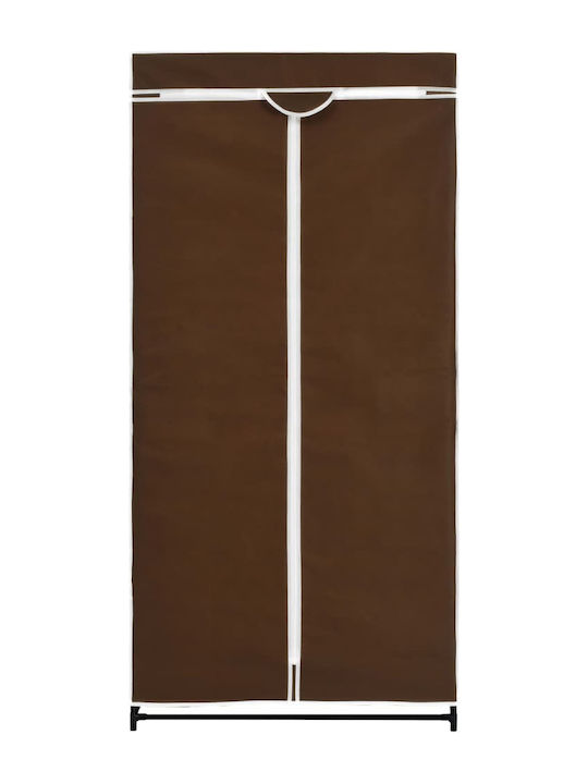 vidaXL Fabric Wardrobe with Zipper in Brown Color 75x50x160cm