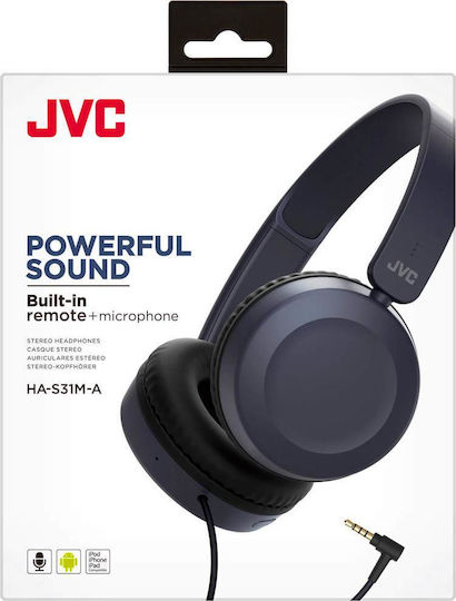 JVC HA-S31M Wired On Ear Headphones Navy Blue