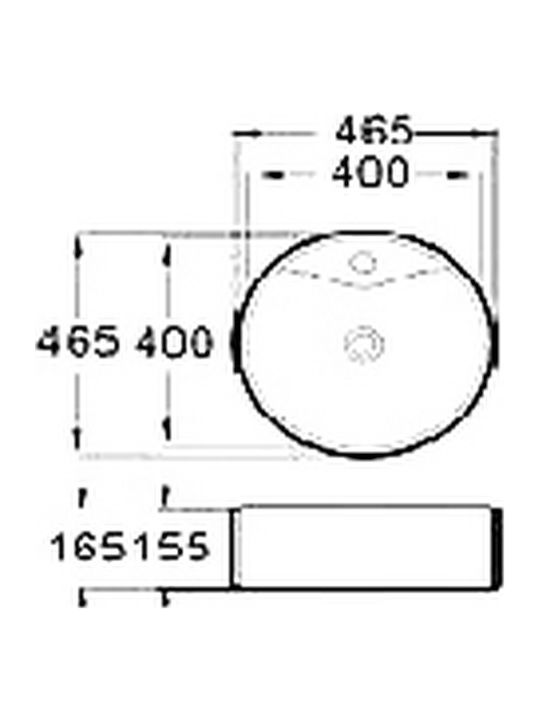 KLP Forma Επικαθήμενος Νιπτήρας Πορσελάνης 40x40x15.5cm Λευκός