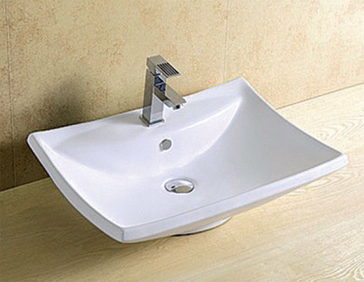 KLP Uno Aufgesetztes Waschbecken Porzellan 60x44x17cm Weiß
