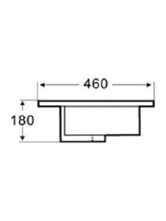 KLP Piccolo Ένθετος Νιπτήρας Πορσελάνης 70x46x18cm Λευκός