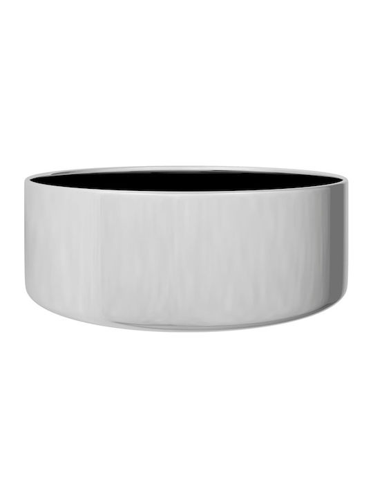 vidaXL Επικαθήμενος Νιπτήρας Κεραμικός 40x40x15cm Ασημί