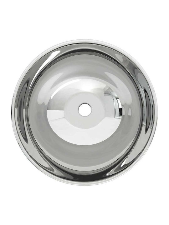 vidaXL Countertop Sink Porcelain 32.5x32.5x14cm Silver