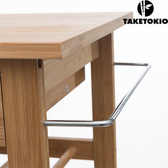 TakeTokio TakeTokio Lebensmittelregal Hölzernes Mit Rädern 3 Ebenen Braune 60x36x88cm