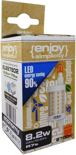 Elvhx Λάμπα LED 8.2W για Ντουί R7S και Σχήμα G12 Θερμό Λευκό 1055lm