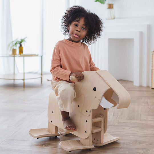 Plan Toys Wooden Rocking Toy Elephant for 24+ months Beige